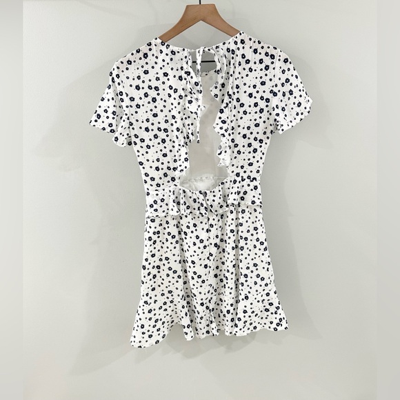 Princess Polly Nate Floral Mini Dress White Blue Size 6 - Picture 9 of 9
